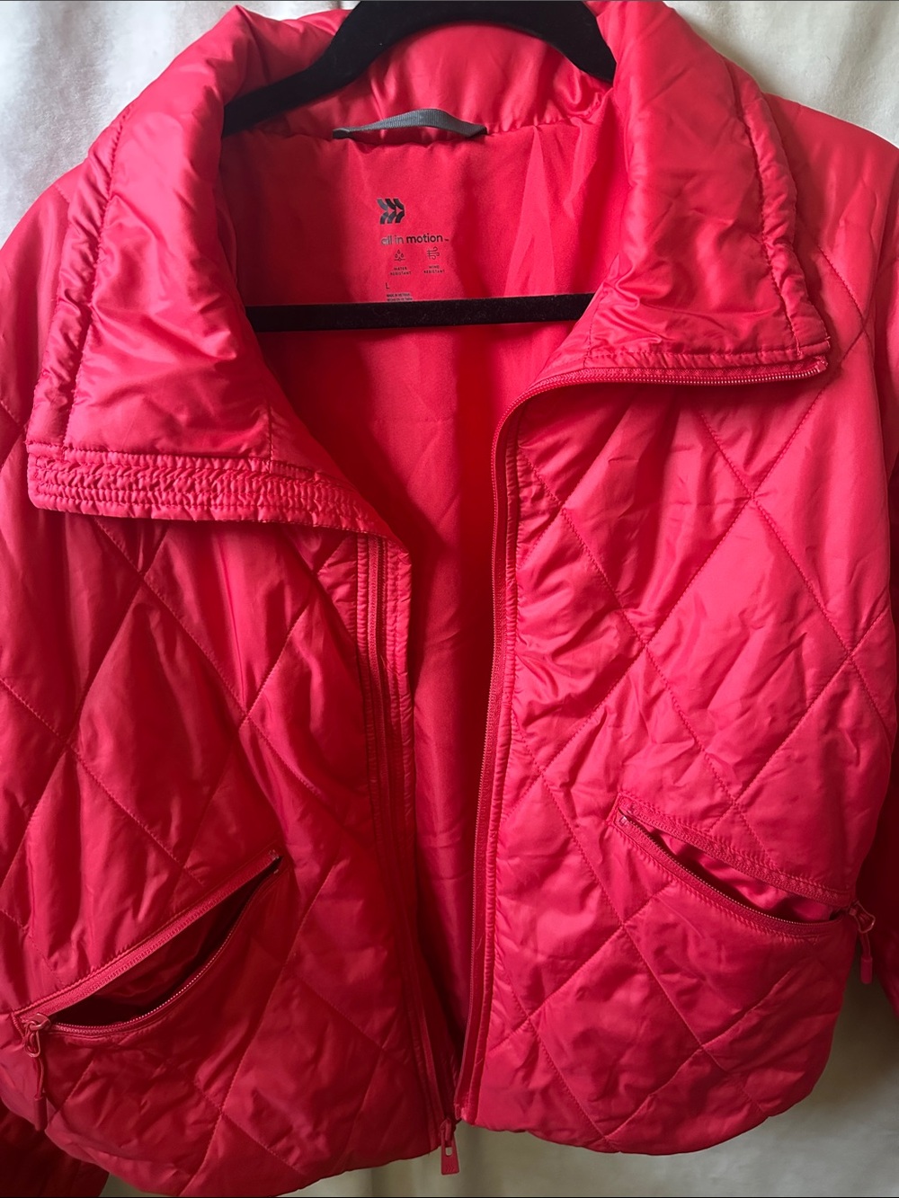 all in motion Orange Red Quilted Puffer Jacket